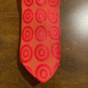 Red Bull's Eye Pattern 1960s Tie